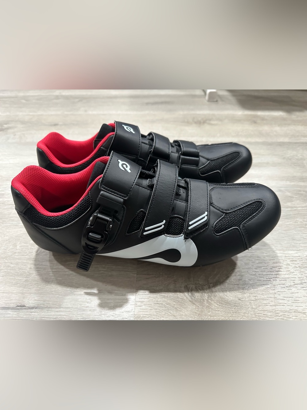 SH105 Peloton Black Red Clip in Cycling Shoes Men's Size EU 48/US Size 13.5